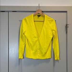 Ann Taylor Vibrant Yellow Button Down Cardigan